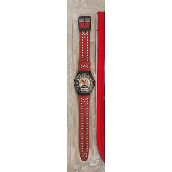 Swatch watch RED FLAME GB418 1995 Standard Gents New old stock - Picture 5 of 9